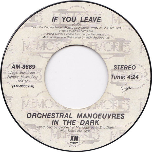 Orchestral Manoeuvres In The Dark Groovy 45 Coaster - If You Leave / Secret