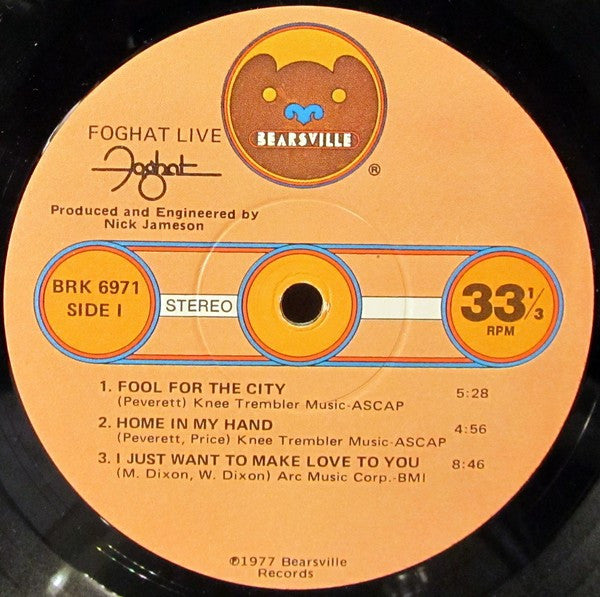 Foghat Groovy Coaster - Live (Side 1)