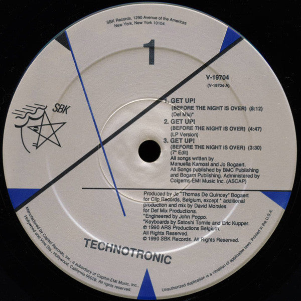 Technotronic Groovy 12" Coaster - Get Up! (Before The Night Is Over)