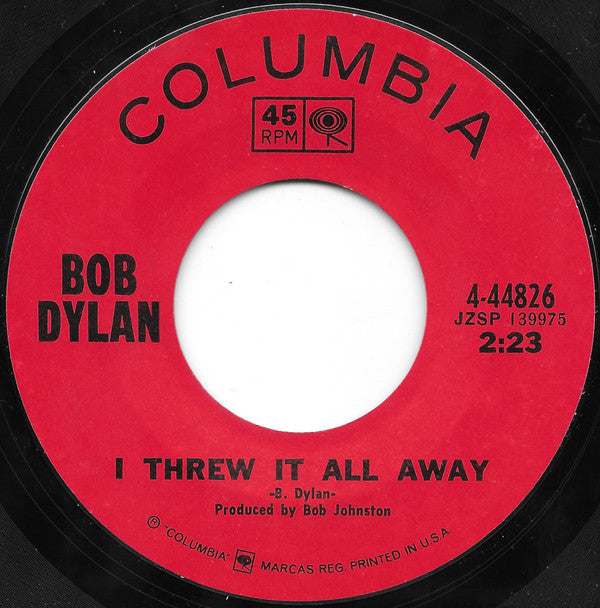 Bob Dylan Groovy 45 Coaster - I Threw It All Away