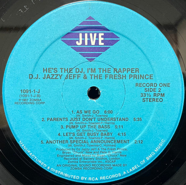 DJ Jazzy Jeff & The Fresh Prince Groovy lp Coaster - He's The DJ, I'm The Rapper