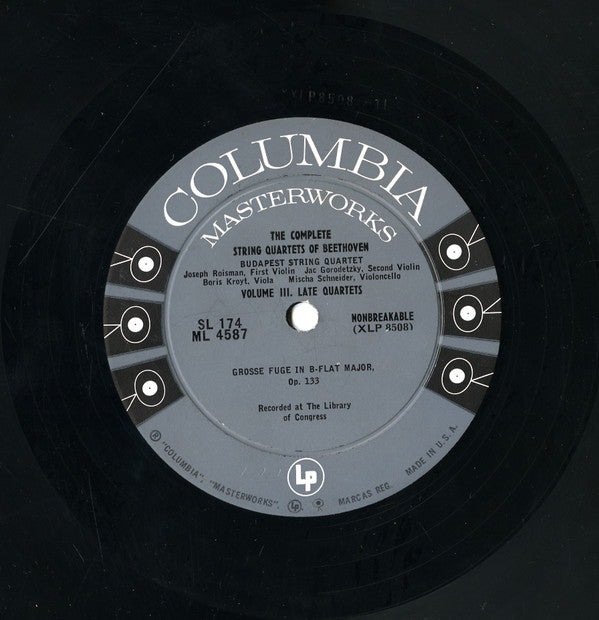 Ludwig van Beethoven Groovy lp Coaster - The Complete String Quartets Of Ludwig van Beethoven - Grosse Fuge In B-Flat Major, Op. 133 / Quartet No. 16 In F Major, Op. 135
