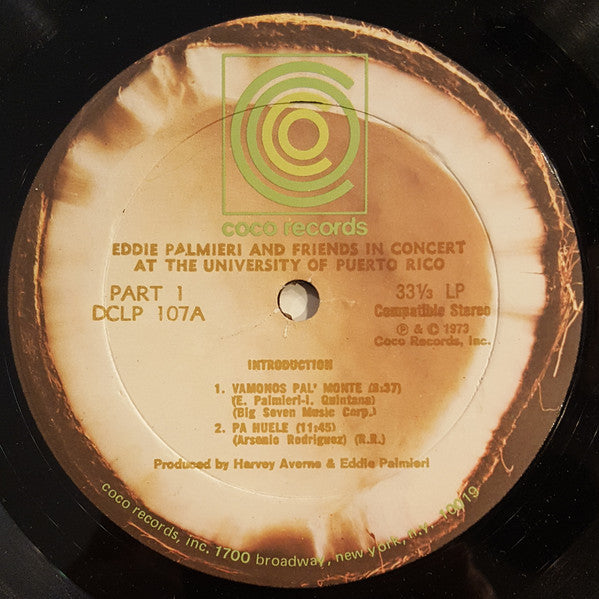 Eddie Palmieri And Friends Groovy lp Coaster - In Concert Live At The University Of Puerto Rico