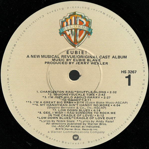 Eubie Blake Groovy lp Coaster - Eubie! A New Musical Revue