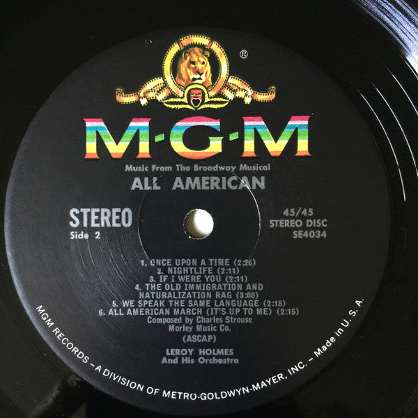 LeRoy Holmes Orchestra Groovy lp Coaster - All American