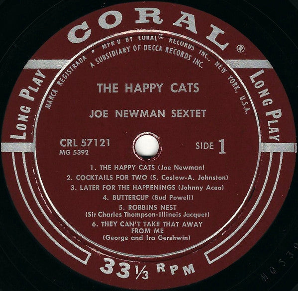 Joe Newman Sextet Groovy lp Coaster - The Happy Cats