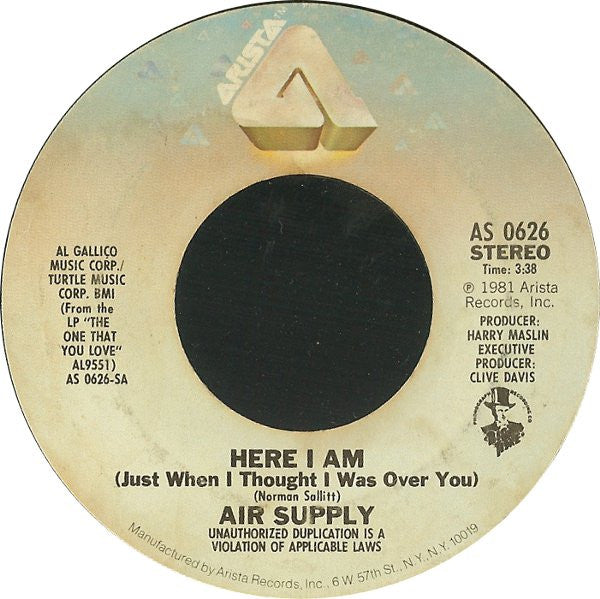 Air Supply Groovy Coaster - Here I Am (Just When I Thought I Was Over You)