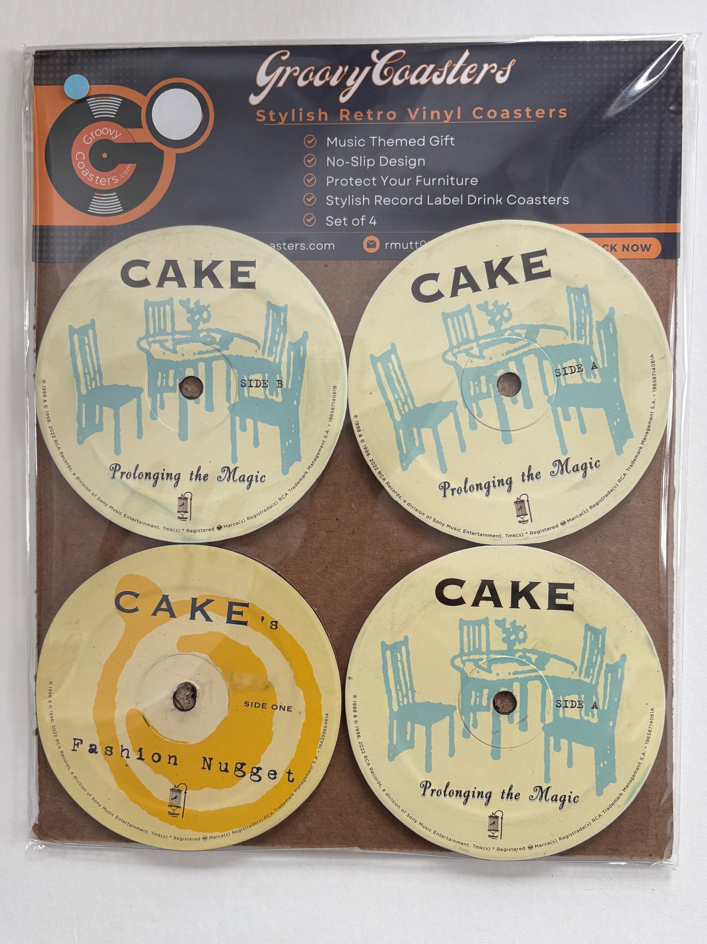 cake premium record lp label drink coaster set