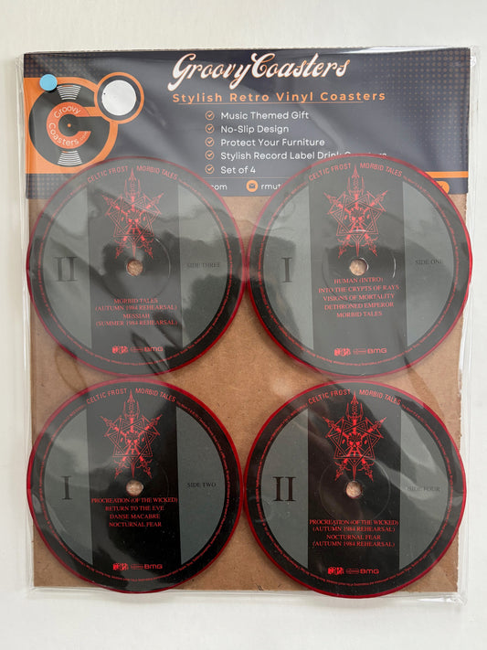 celtic frost premium record lp label drink coaster set