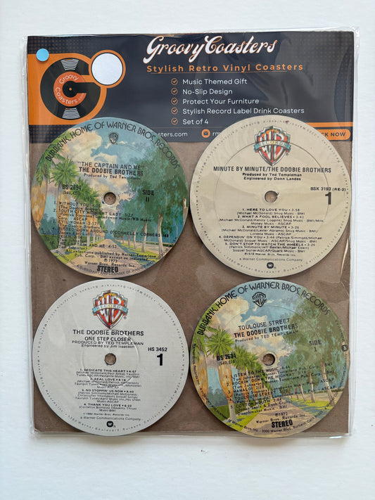 deep purple premium vintage record lp label drink coaster set