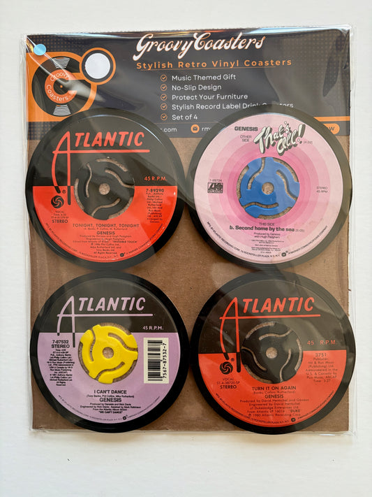 genesis premium vintage 45 record label drink label set