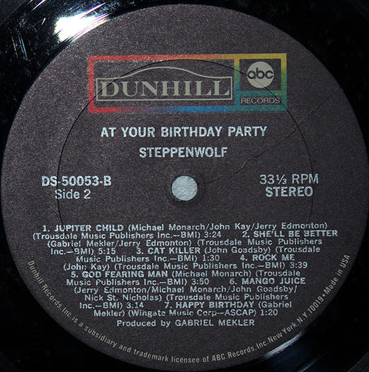 Steppenwolf Groovy Coaster - At Your Birthday Party (Side 2)