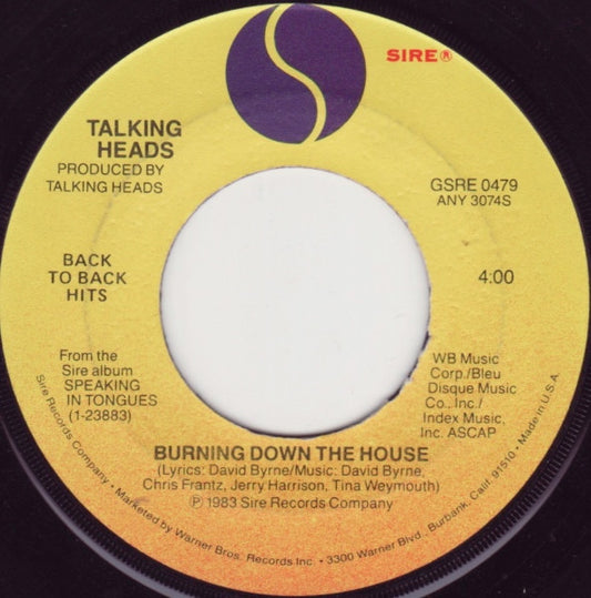 Talking Heads Groovy Coaster - Burning Down The House / This Must Be The Place (Naive Melody)