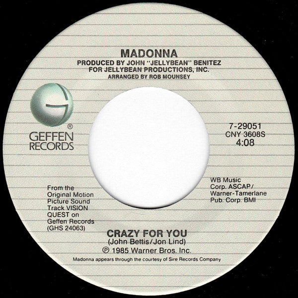 Madonna Groovy 45 Coaster - Crazy For You