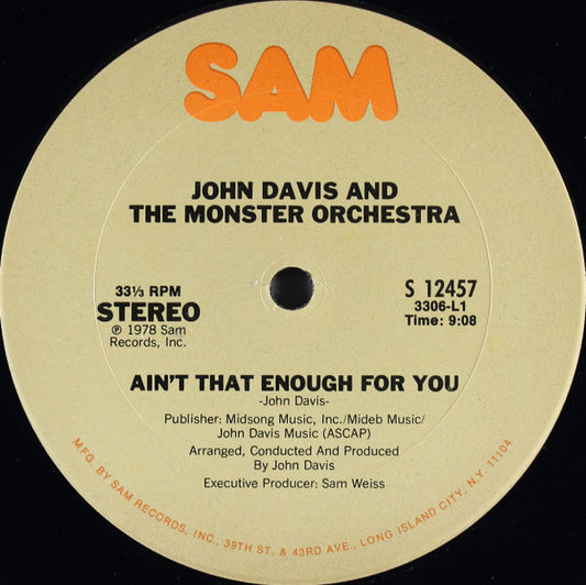 John Davis & The Monster Orchestra Groovy Coaster - Ain't That Enough For You