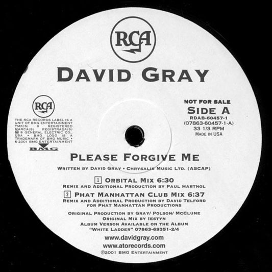 David Gray Groovy 12" Coaster - Please Forgive Me