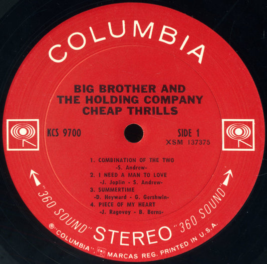 Big Brother & The Holding Company Groovy Coaster - Cheap Thrills (Side 1)