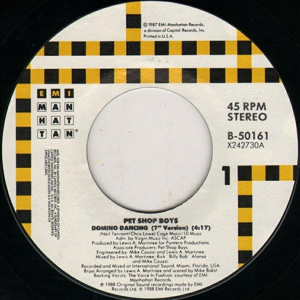 Pet Shop Boys Groovy Coaster - Domino Dancing (Side 1)