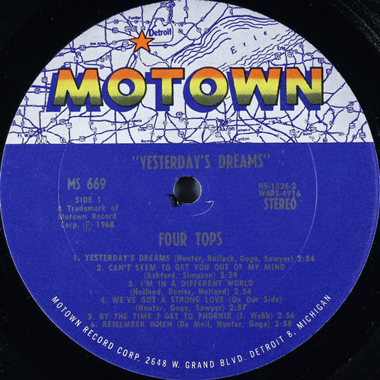 Four Tops Groovy lp Coaster - Yesterday's Dreams