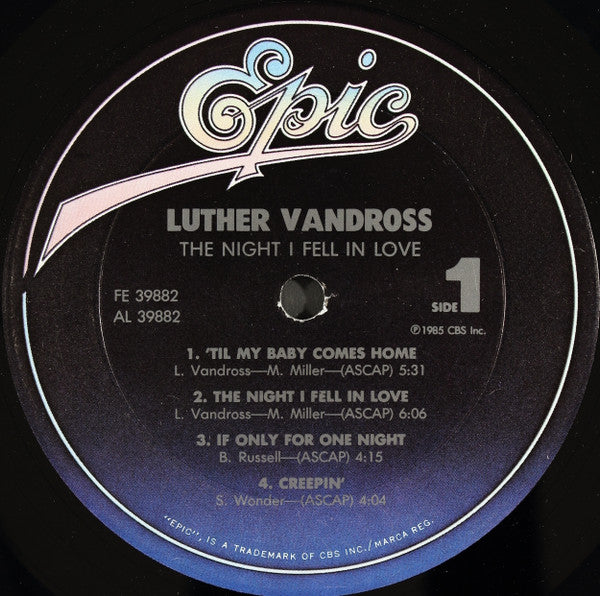 Luther Vandross Groovy Coaster - The Night I Fell In Love (Side 1)