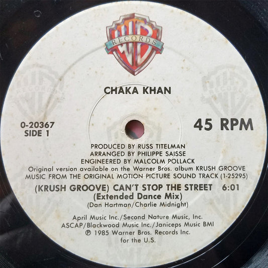 Chaka Khan Groovy Coaster - (Krush Groove) Can't Stop The Street (Side 1)