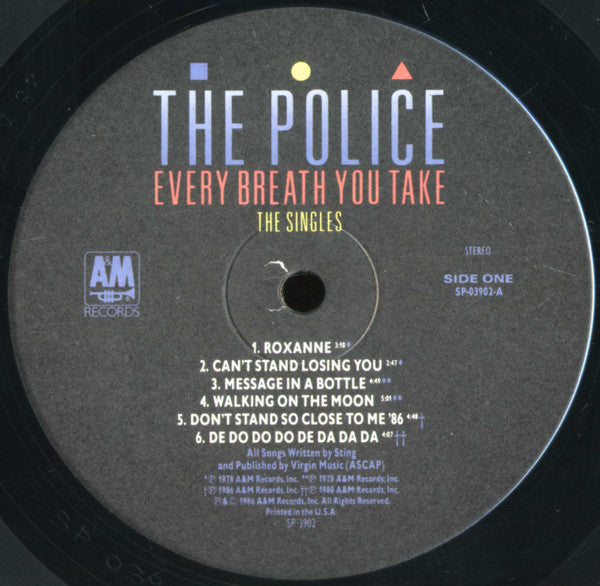 The Police Groovy lp Coaster - Every Breath You Take (The Singles)