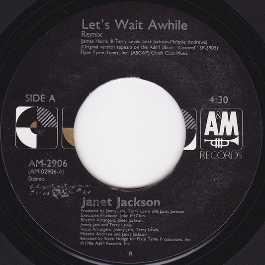 Janet Jackson Groovy 45 Coaster - Let's Wait Awhile