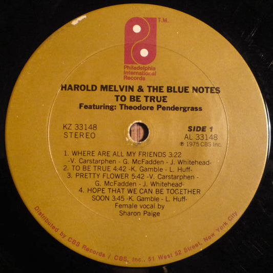 Harold Melvin And The Blue Notes Groovy Coaster - To Be True