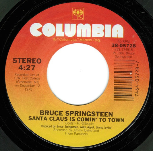 Bruce Springsteen Groovy 45 Coaster - Santa Claus is Comin to Town