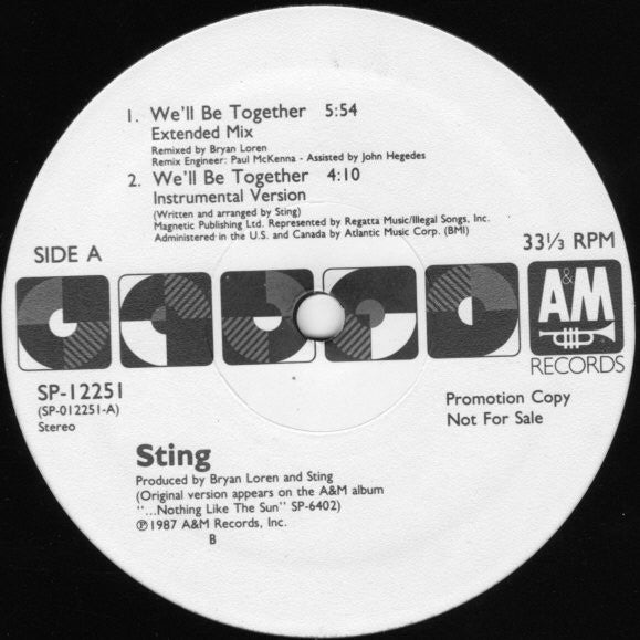 Sting Groovy Coaster - We'll Be Together (Side 1)