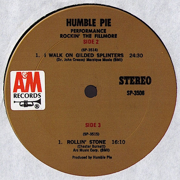 Humble Pie Groovy lp Coaster - Performance Rockin' The Fillmore