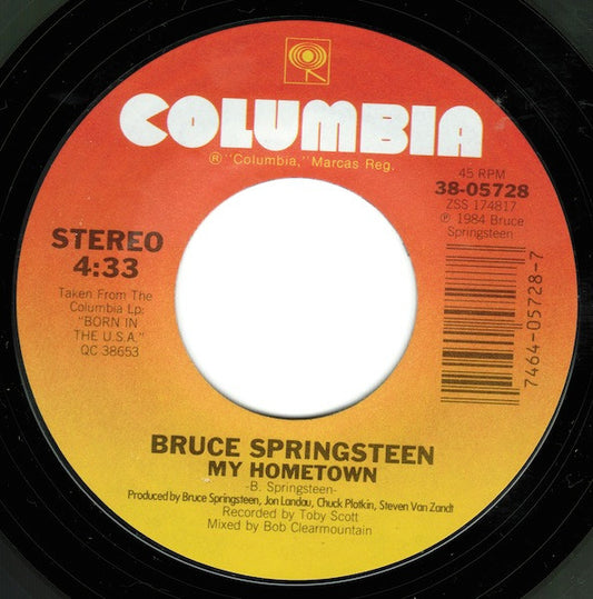 Bruce Springsteen Groovy 45 Coaster - My Hometown