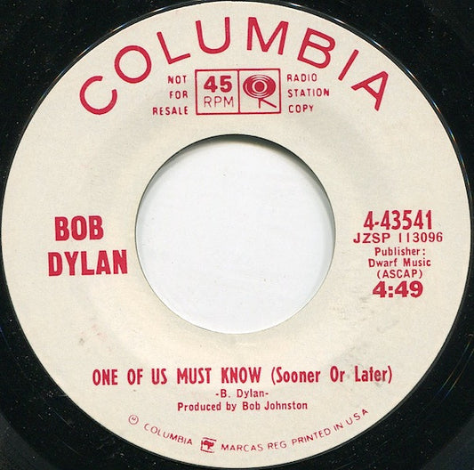 Bob Dylan Groovy 45 Coaster - One Of Us Must Know (Sooner Or Later) / Queen Jane Approximately