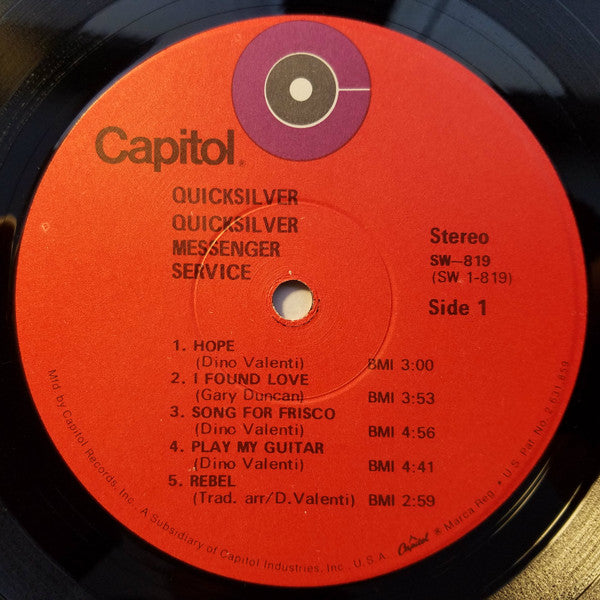 Quicksilver Messenger Service Groovy Coaster - Quicksilver (Side 1)