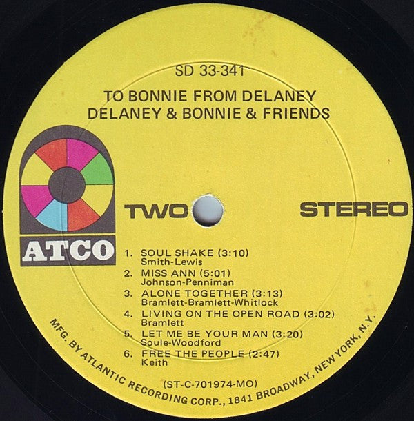 Delaney & Bonnie & Friends Groovy Coaster - To Bonnie From Delaney