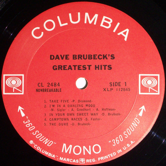 Dave Brubeck Groovy Coaster - Dave Brubeck's Greatest Hits (Side 1)