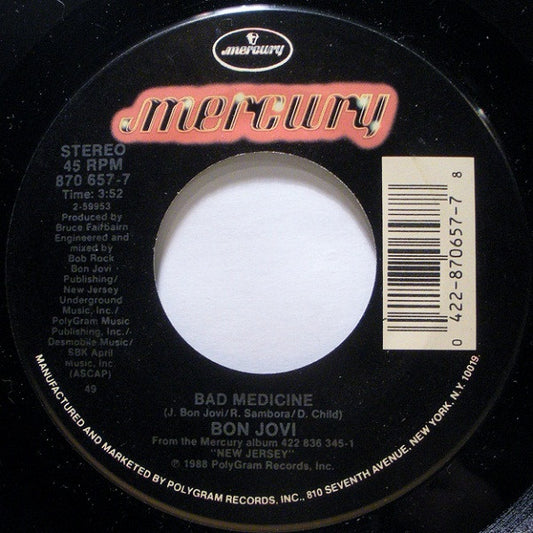 Bon Jovi Groovy 45 Coaster - Bad Medicine