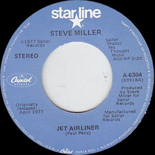 Steve Miller Groovy 45 Coaster - Jet Airliner