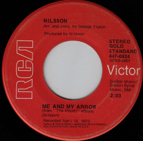 Harry Nilsson Groovy 45 Coaster - Me And My Arrow