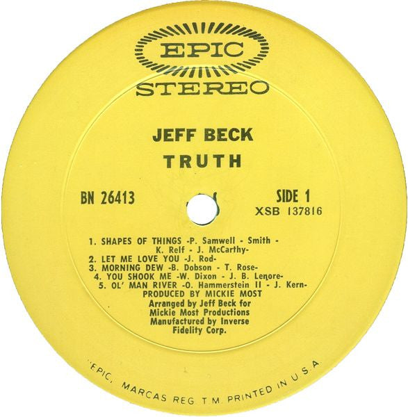 Jeff Beck Groovy lp Coaster - Truth