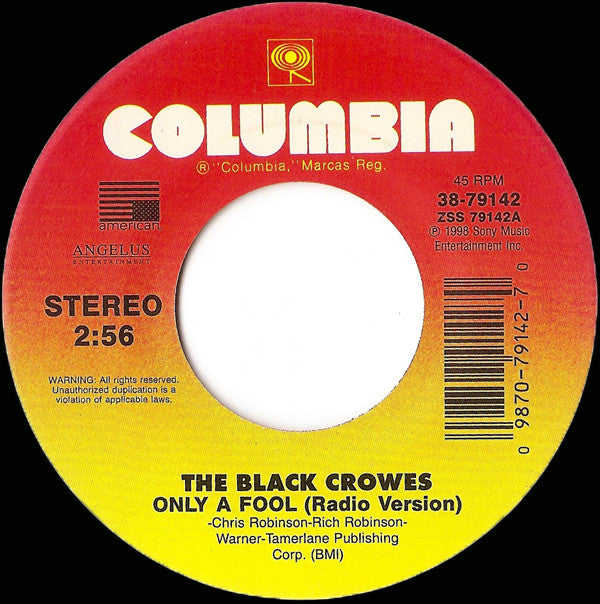 The Black Crowes Groovy 45 Coaster - Only A Fool