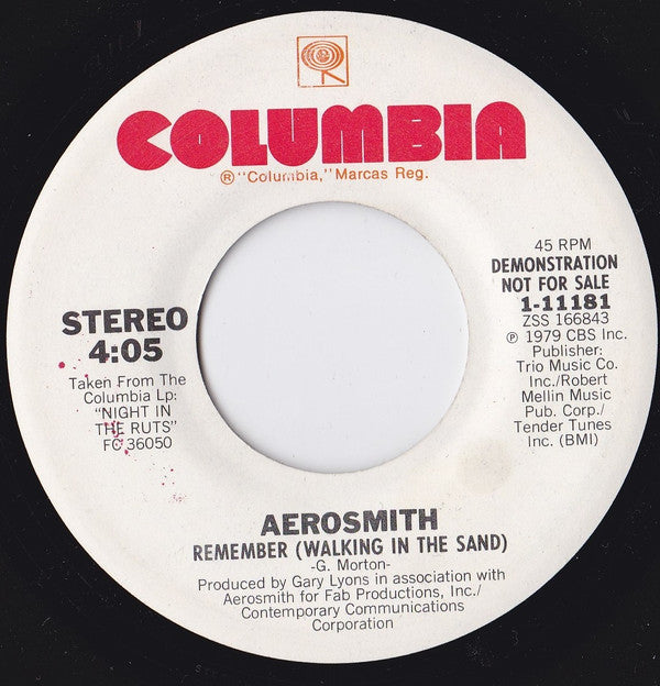 Aerosmith Groovy 45 Coaster - Remember (Walking In The Sand)