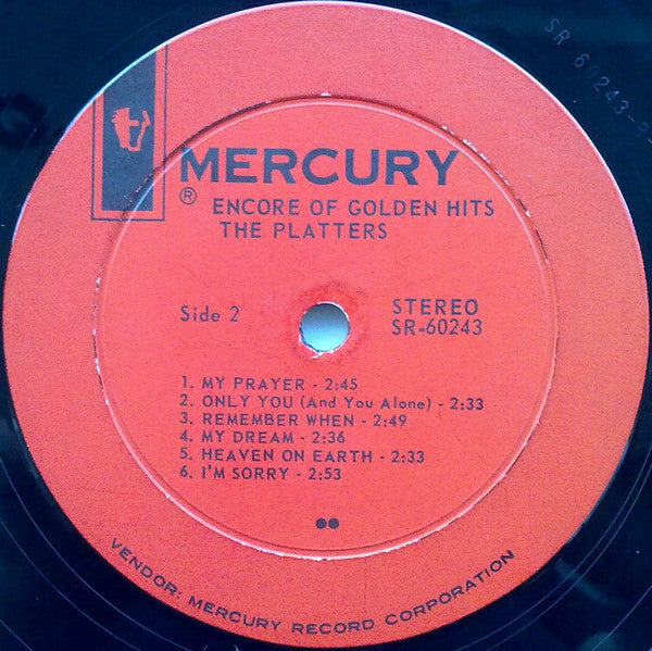 The Platters Groovy Coaster - Encore Of Golden Hits (Side 2)