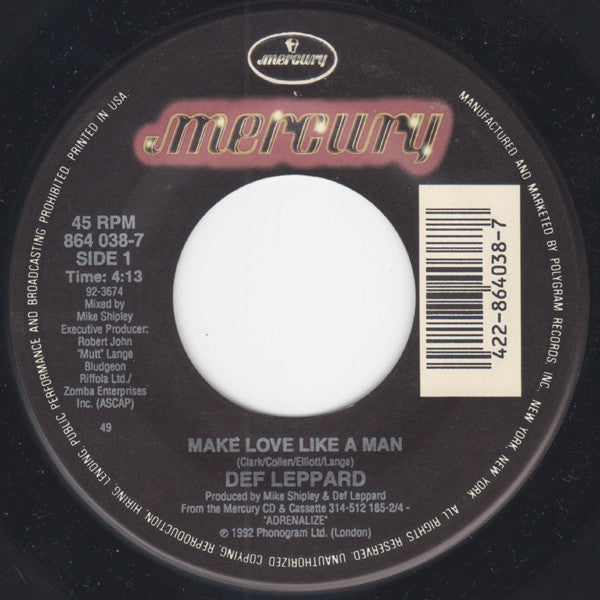 Def Leppard Groovy 45 Coaster - Make Love Like A Man