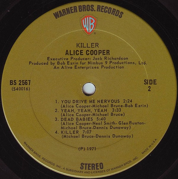 Alice Cooper Groovy Coaster - Killer (Side 2)