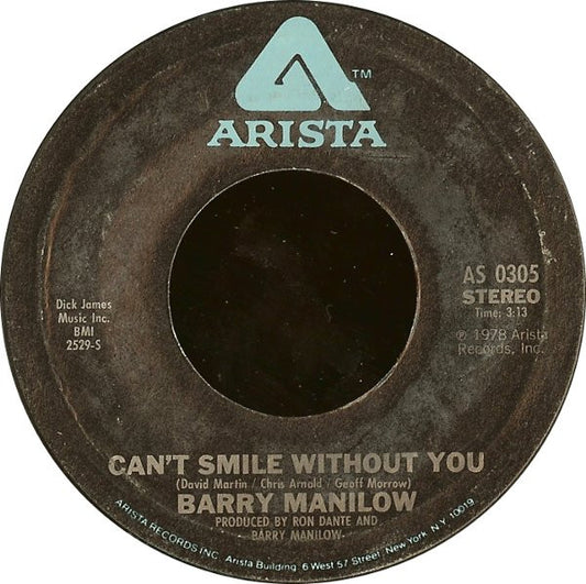 Barry Manilow Groovy 45 Coaster - Can't Smile Without You