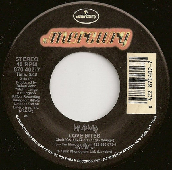 Def Leppard Groovy 45 Coaster - Love Bites