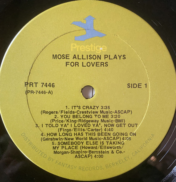 Mose Allison Groovy Coaster - Plays For Lovers (Side 1)