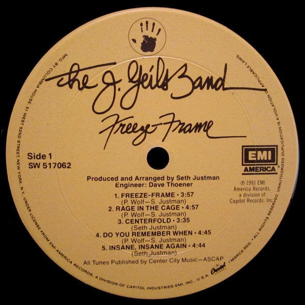 The J. Geils Band Groovy lp Coaster - Freeze Frame