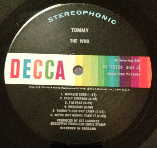 The Who Groovy Coaster - Tommy (Side 4)
